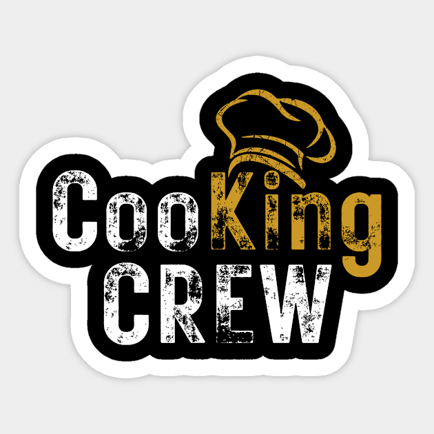 Cooking Crew Culinary Chef King Retro Cool Sticker by AimArtStudio